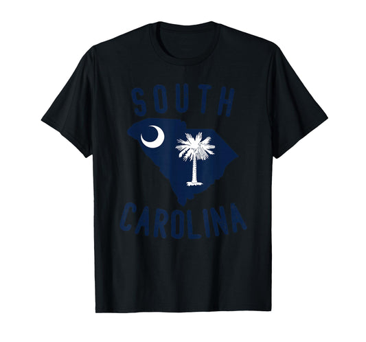 South Carolina State Flag Palmetto Tree Crescent Moon SC T-Shirt