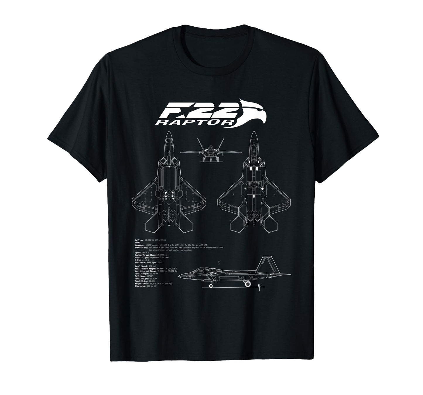 Raptor F22 Blueprint T-Shirt