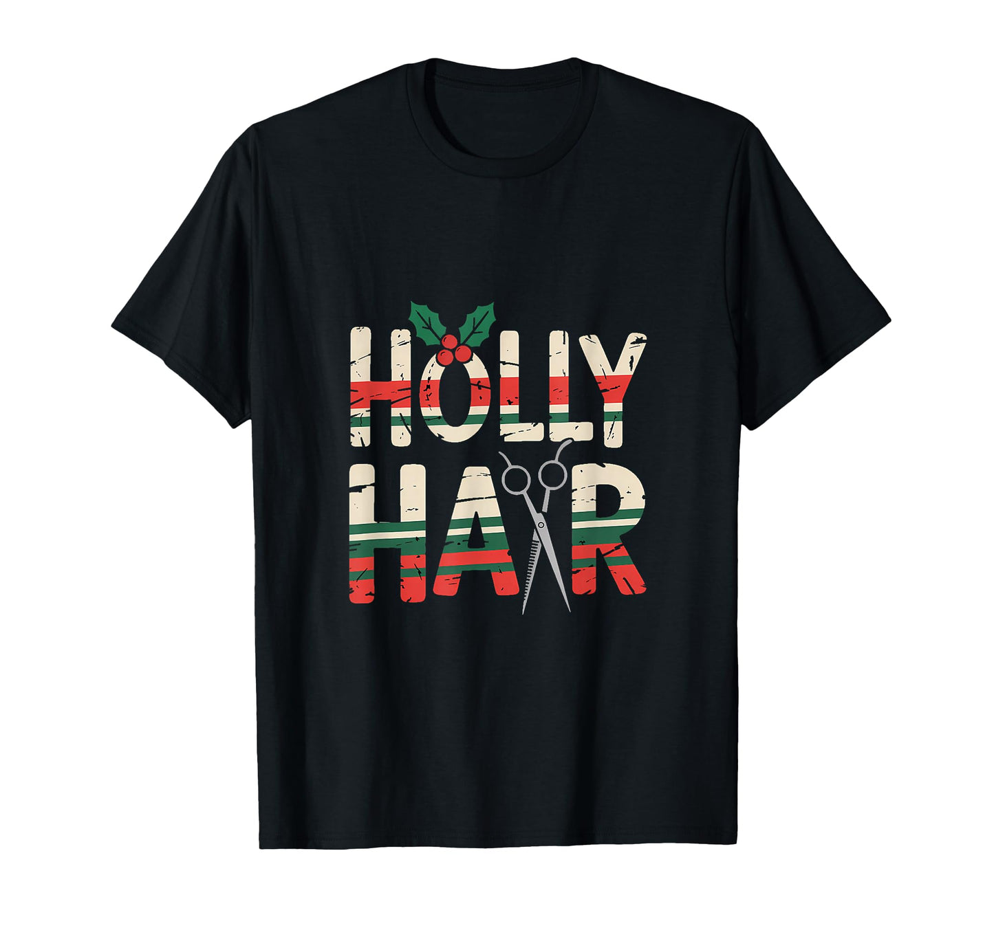 Witch Hairdresser Holly Hair Retro Christmas Style T-Shirt