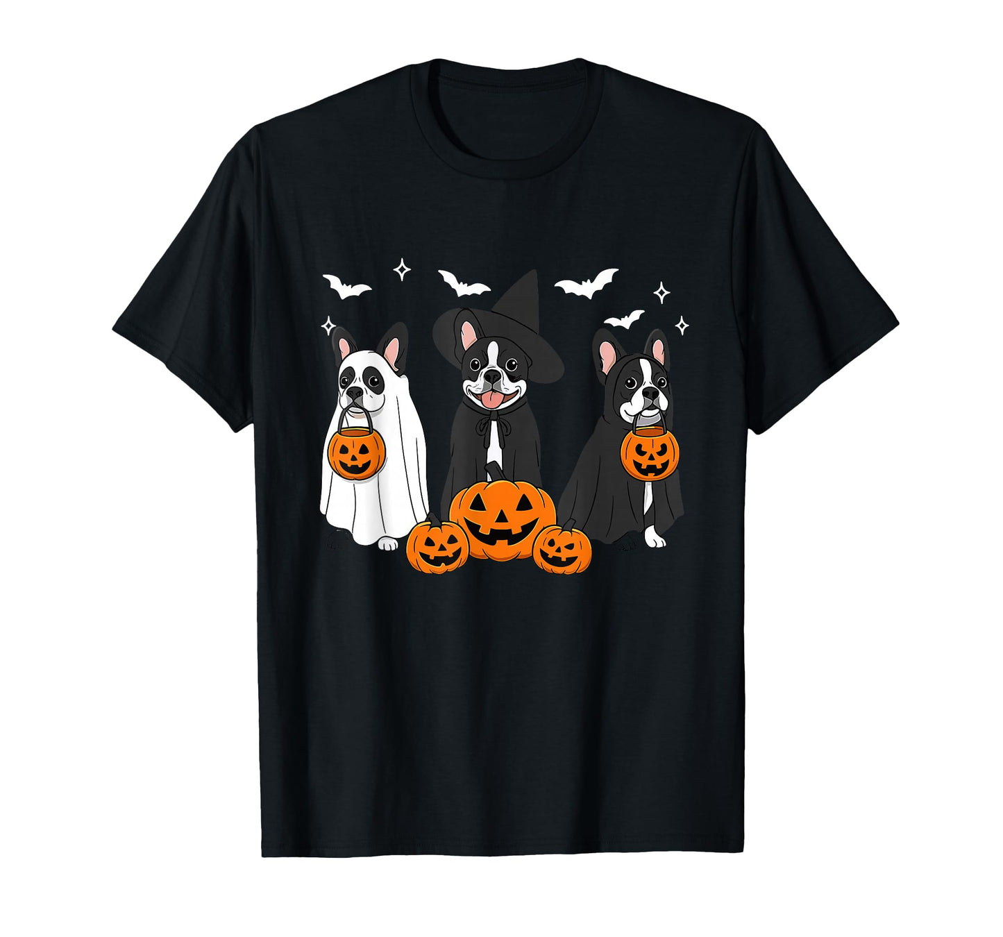 Witch Boston Terrier Halloween Boston Terrier Ghost Dog Mom T-Shirt