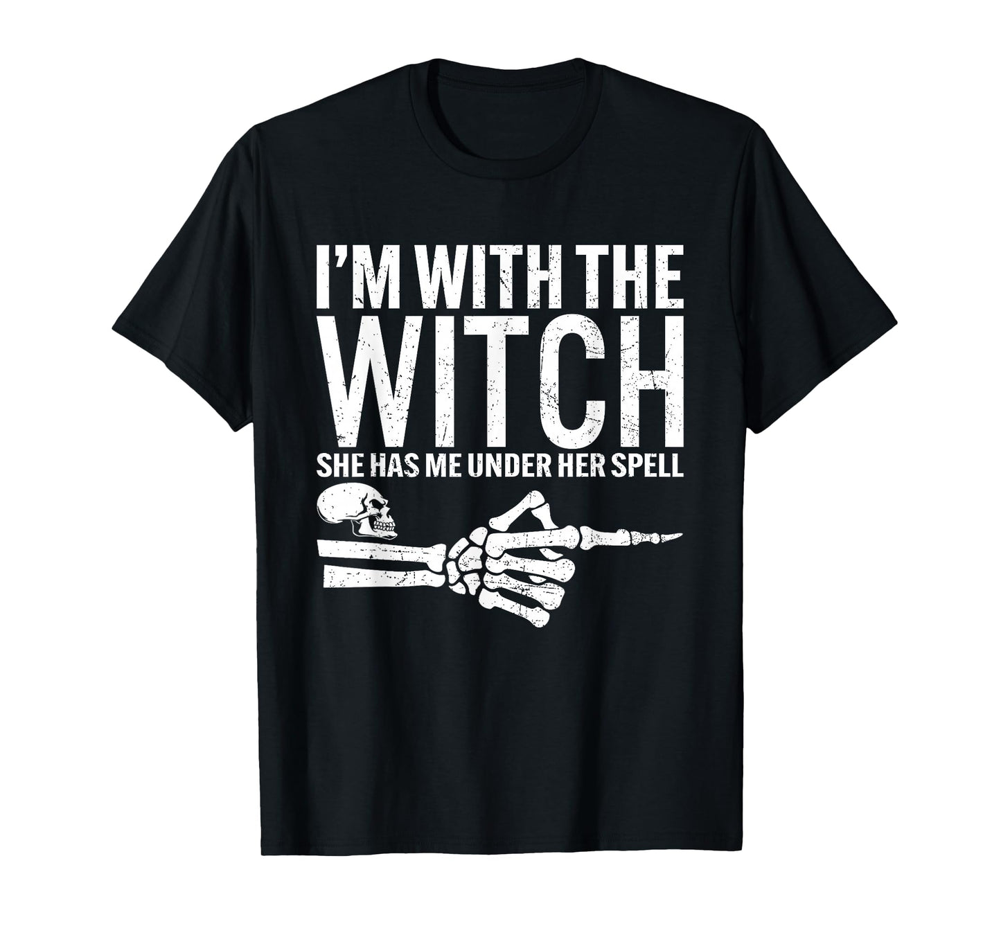 I'm with The Witch Funny Halloween Couple Costume Party T-Shirt