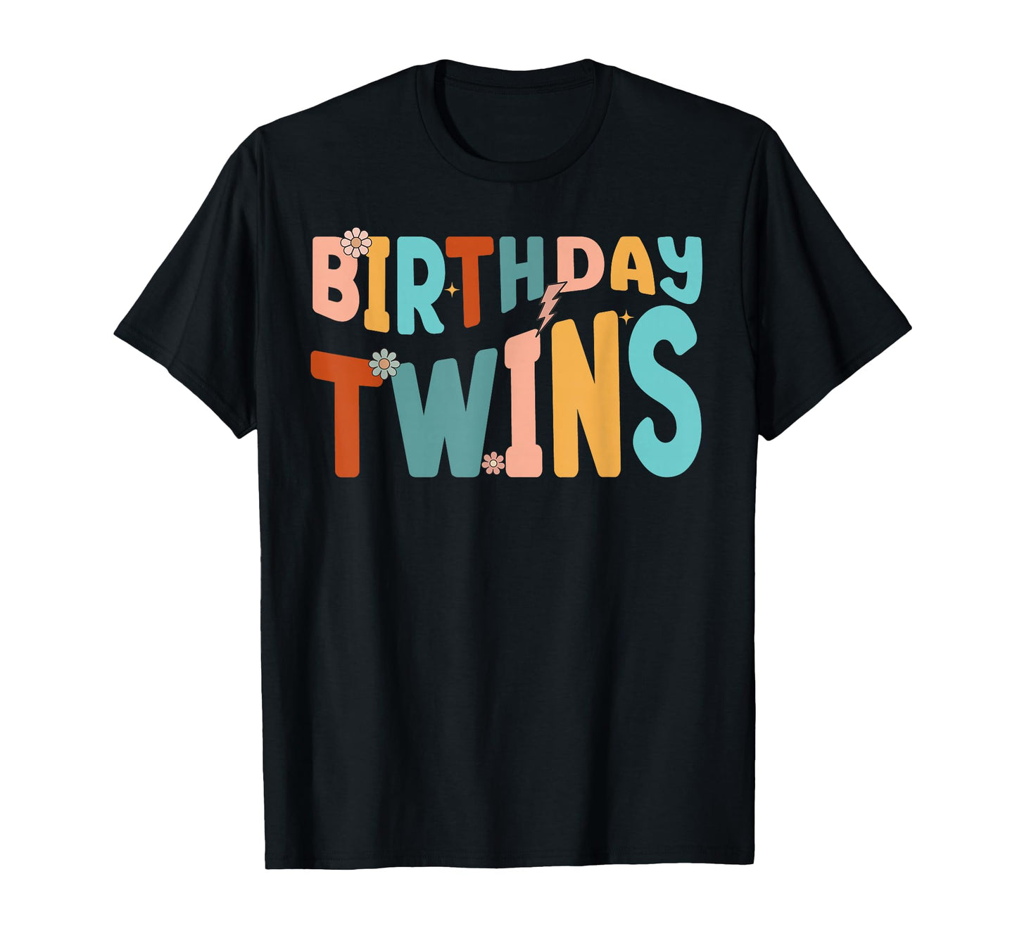 It's Our Birthday Twins Matching Girl's Women's Groovy Retro T-Shirt