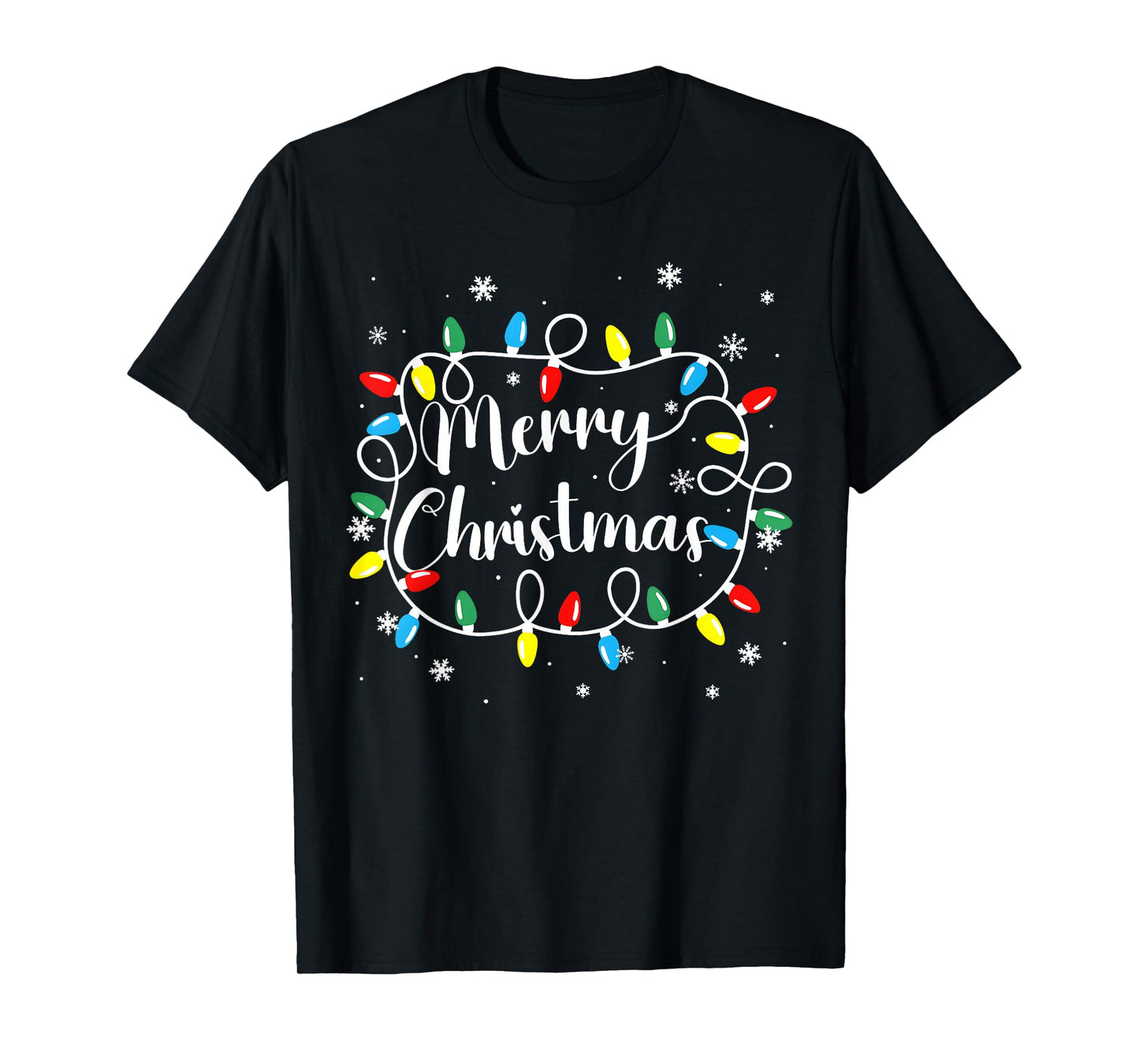 Merry Christmas Tree Light Pajamas Christmas Xmas Men Women T-Shirt