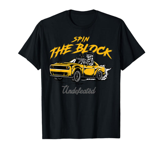 Sneaker Match Tee SPIN THE BLOCK Charcoal University Gold T-Shirt