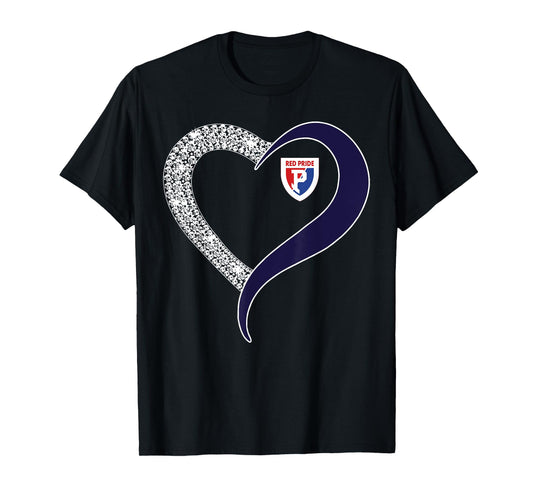 Plainfield Quakers Logo Diamond Heart HS T-Shirt