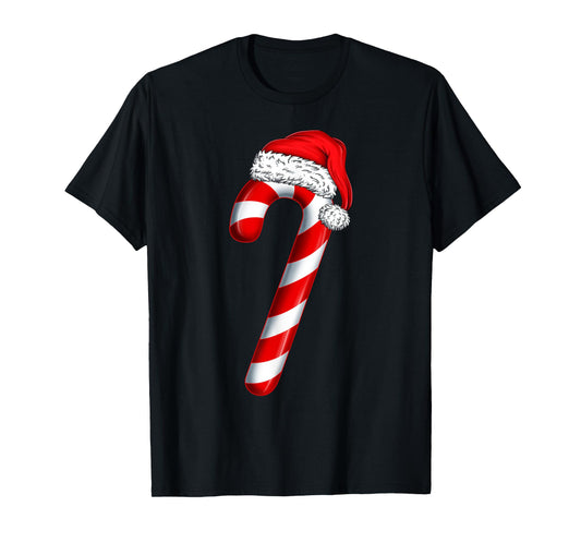 Christmas Crew Candy Cane Santa Hat Kids Girls Boys Women T-Shirt