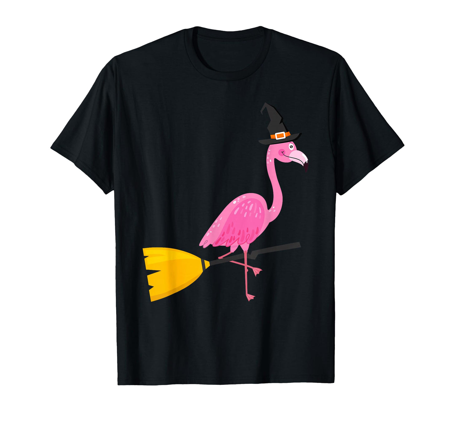 Halloween Flamingo Witch Hat T-Shirt