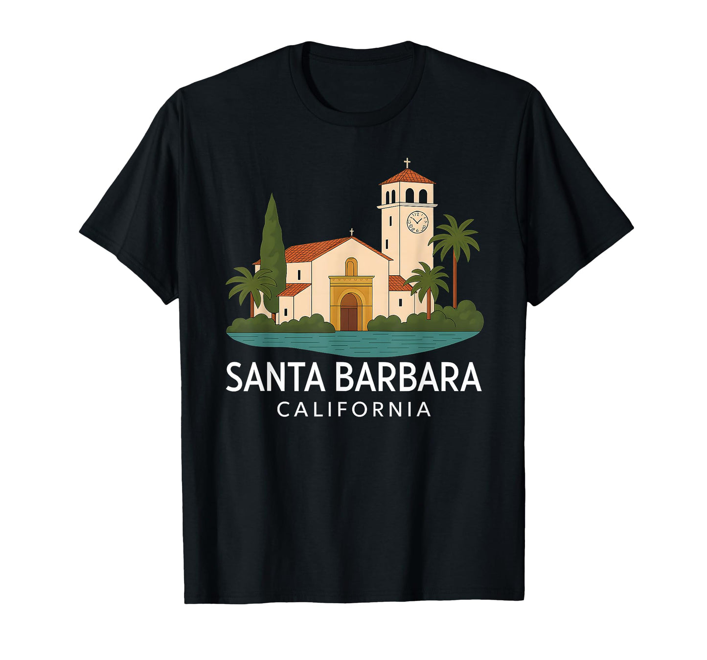 Santa Barbara Beach Retro California Surf Isla Vista Mission T-Shirt