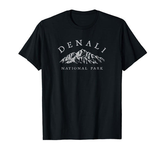 Retro Denali National Park Mountains Vintage Hiking Souvenir T-Shirt