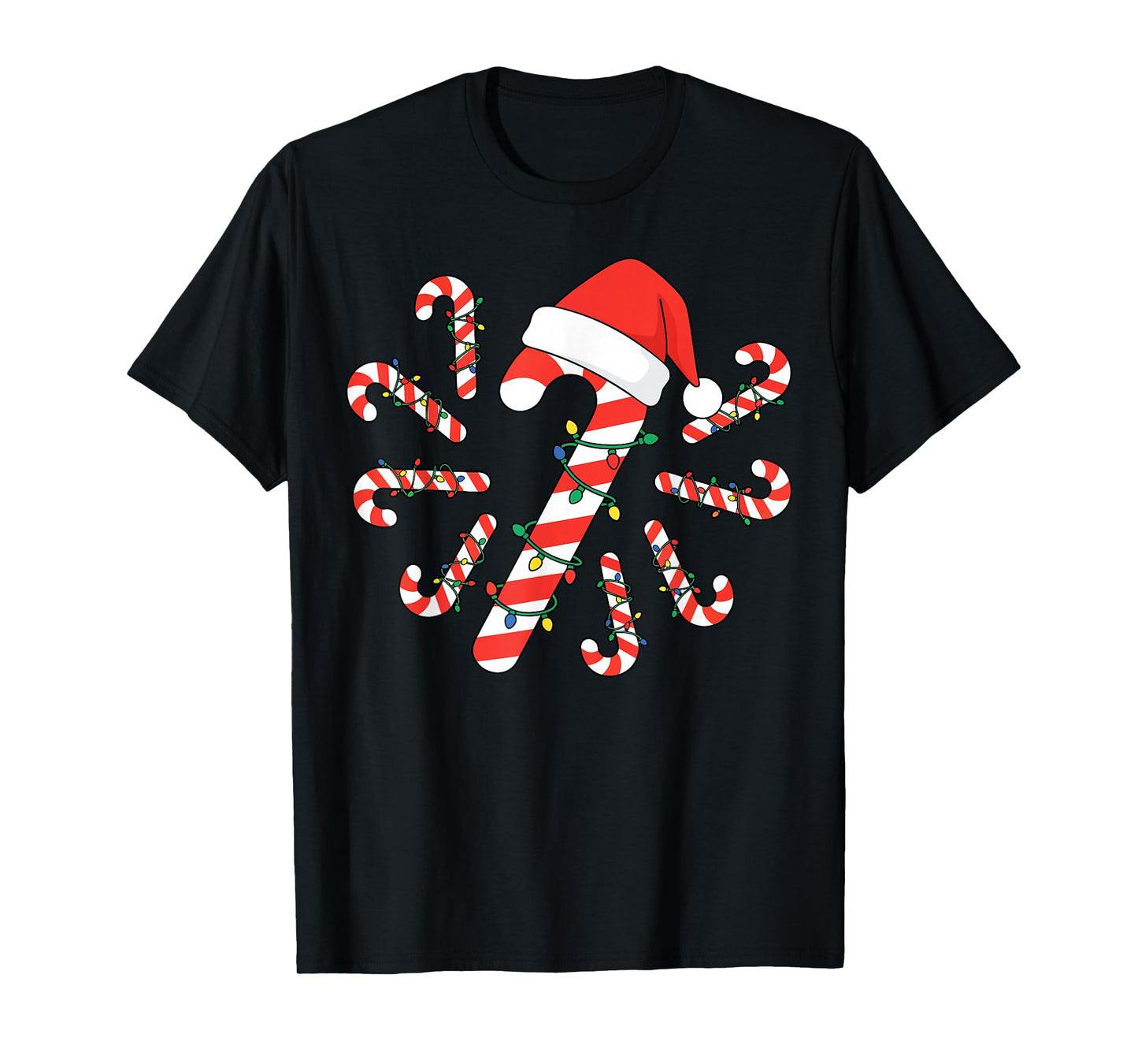 Cute Candy Cane Crew Christmas Candy Matching Family Group T-Shirt
