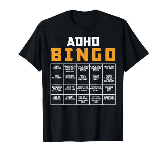 World Mental Health Awareness Day ADHD Bingo Funny T-Shirt