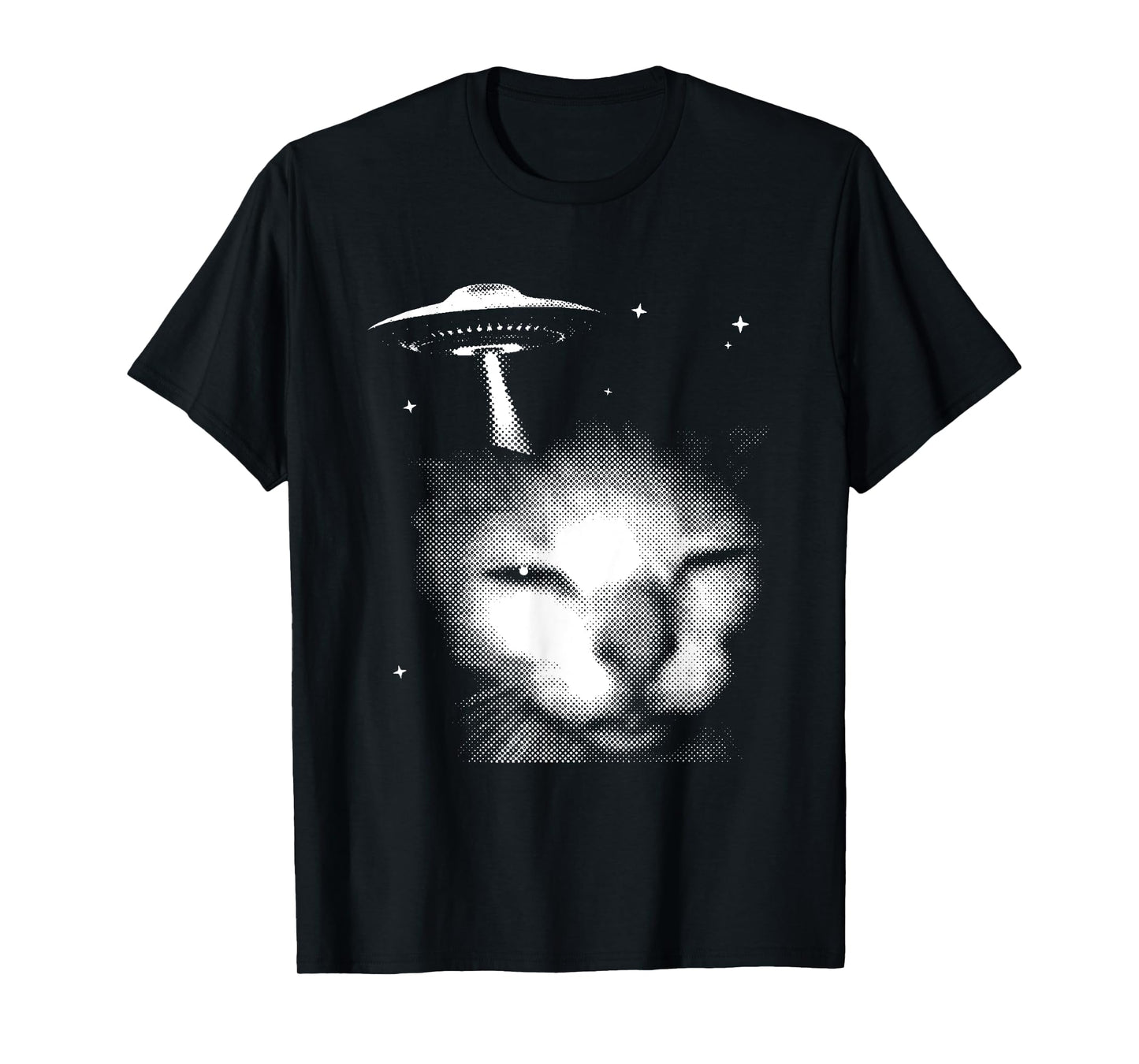 Y2k Alien UFO Cat Vintage 90s Retro Silly Cats Cat Lover T-Shirt