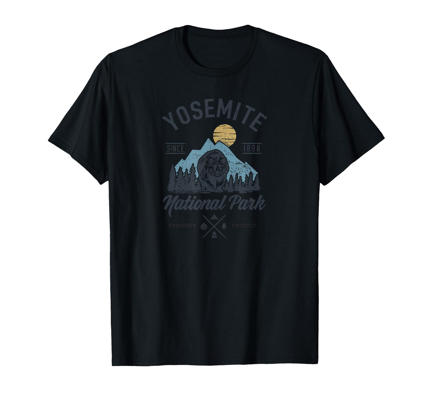 Vintage Yosemite National Park Retro Mountains Nature Lover T-Shirt