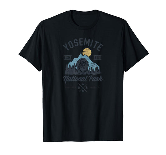 Vintage Yosemite National Park Retro Mountains Nature Lover T-Shirt