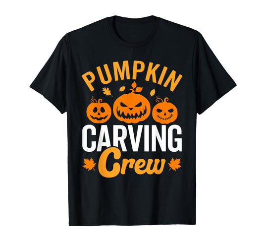 Pumpkin carving crew, family matching pumpkin head Halloween T-Shirt