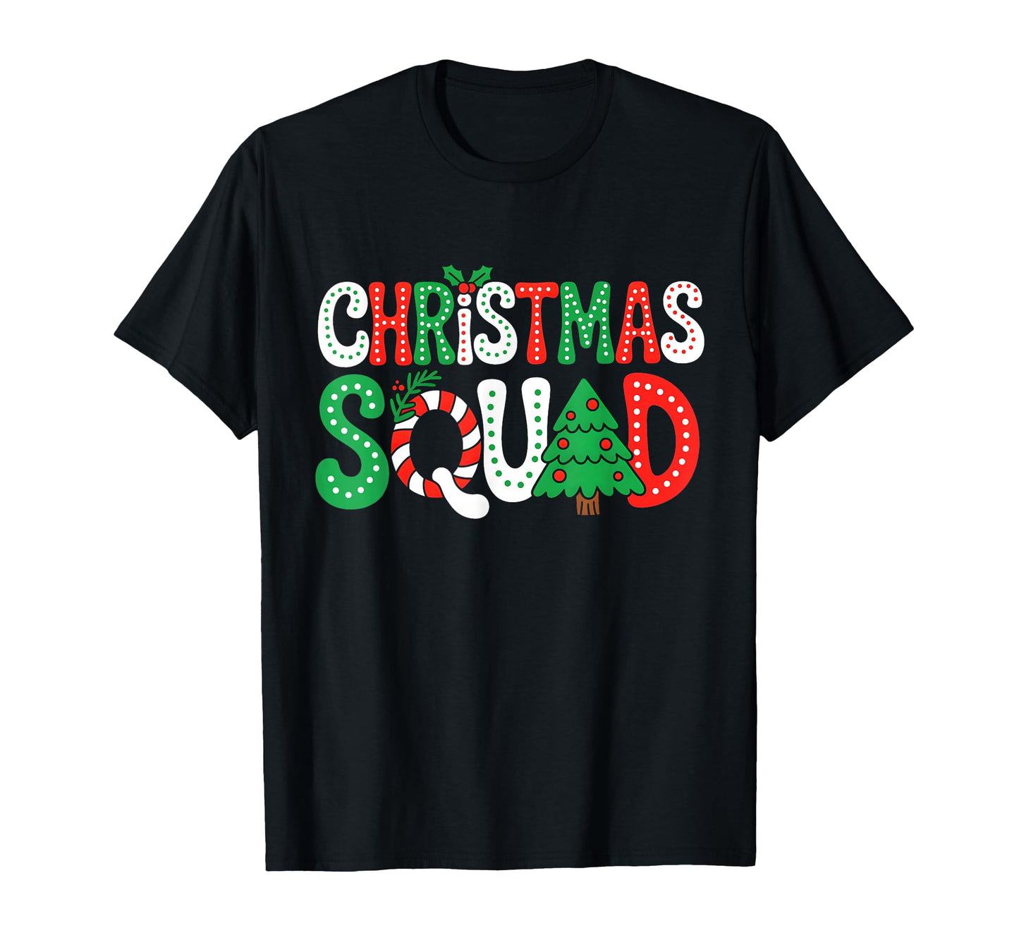 Groovy Christmas Squad Xmas Tree Family Matching Pajamas T-Shirt