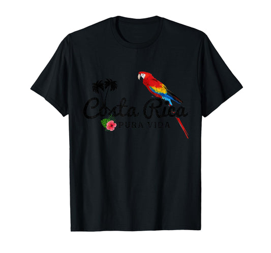 Costa Rica Parrot Macaw Vintage Pride Costa Rican Souvenir T-Shirt