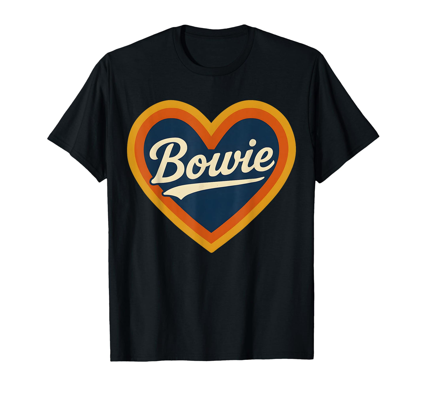 Retro Bowie Heart Typography Graphic Gift For Men Women T-Shirt