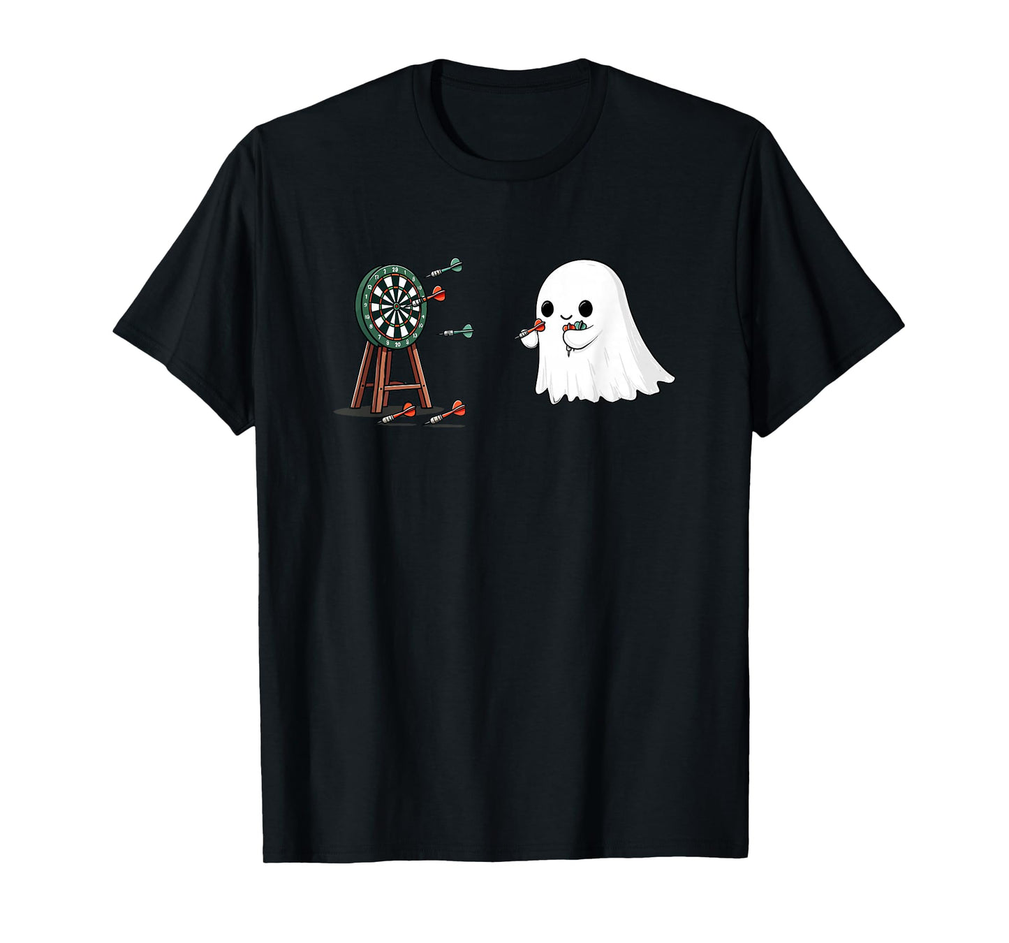 Funny Ghost Dart Player Halloween Bullseye Game Humor T-Shirt