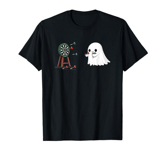 Funny Ghost Dart Player Halloween Bullseye Game Humor T-Shirt