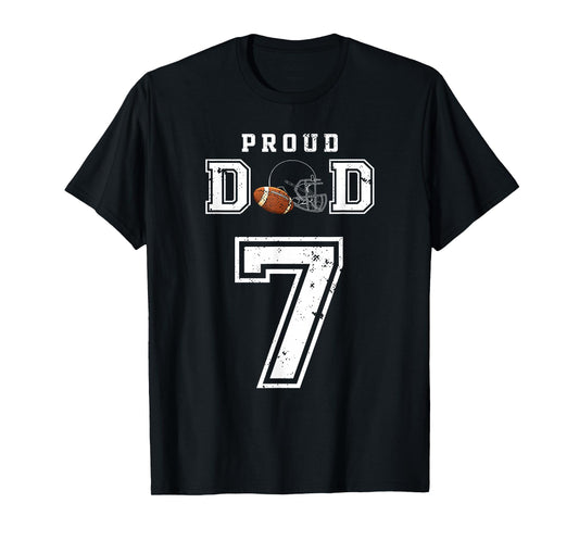 Custom Proud Football Dad Number 7 Personalized For Men T-Shirt