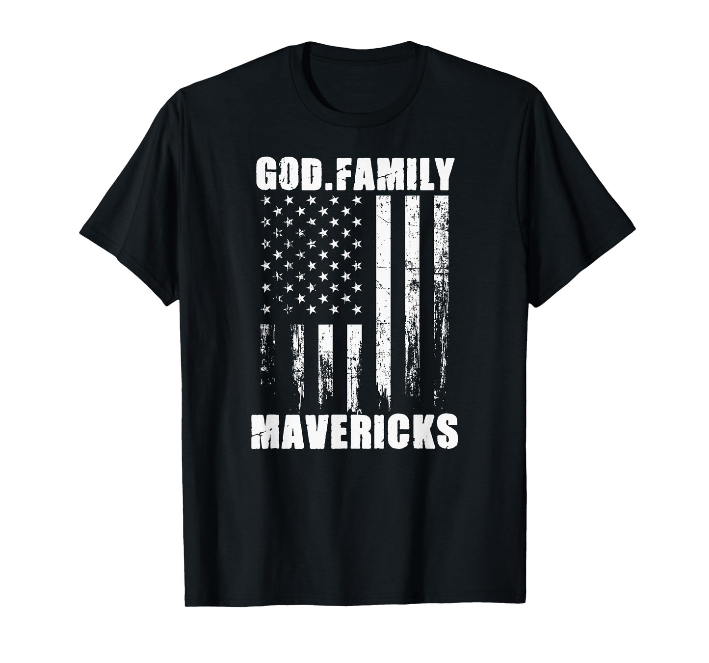 Marshall Mavericks God. Family. Vintage USA Flag T-Shirt