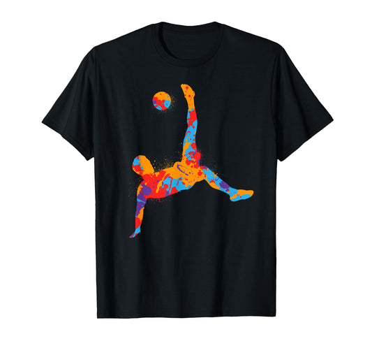 Colorful Soccer Player Sports Kids Boys Men Soccer T-Shirt