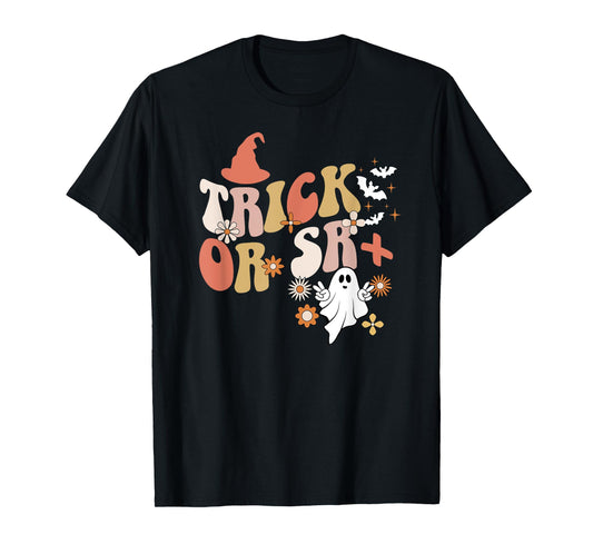 Trick Or SR+ Spooky ABA Therapist Halloween ABA Therapy T-Shirt
