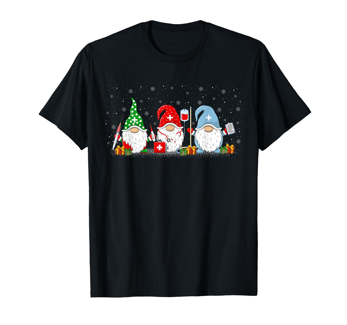 Nurse Christmas Gnomes Xmas Pajamas Scrub Top for Nurse T-Shirt