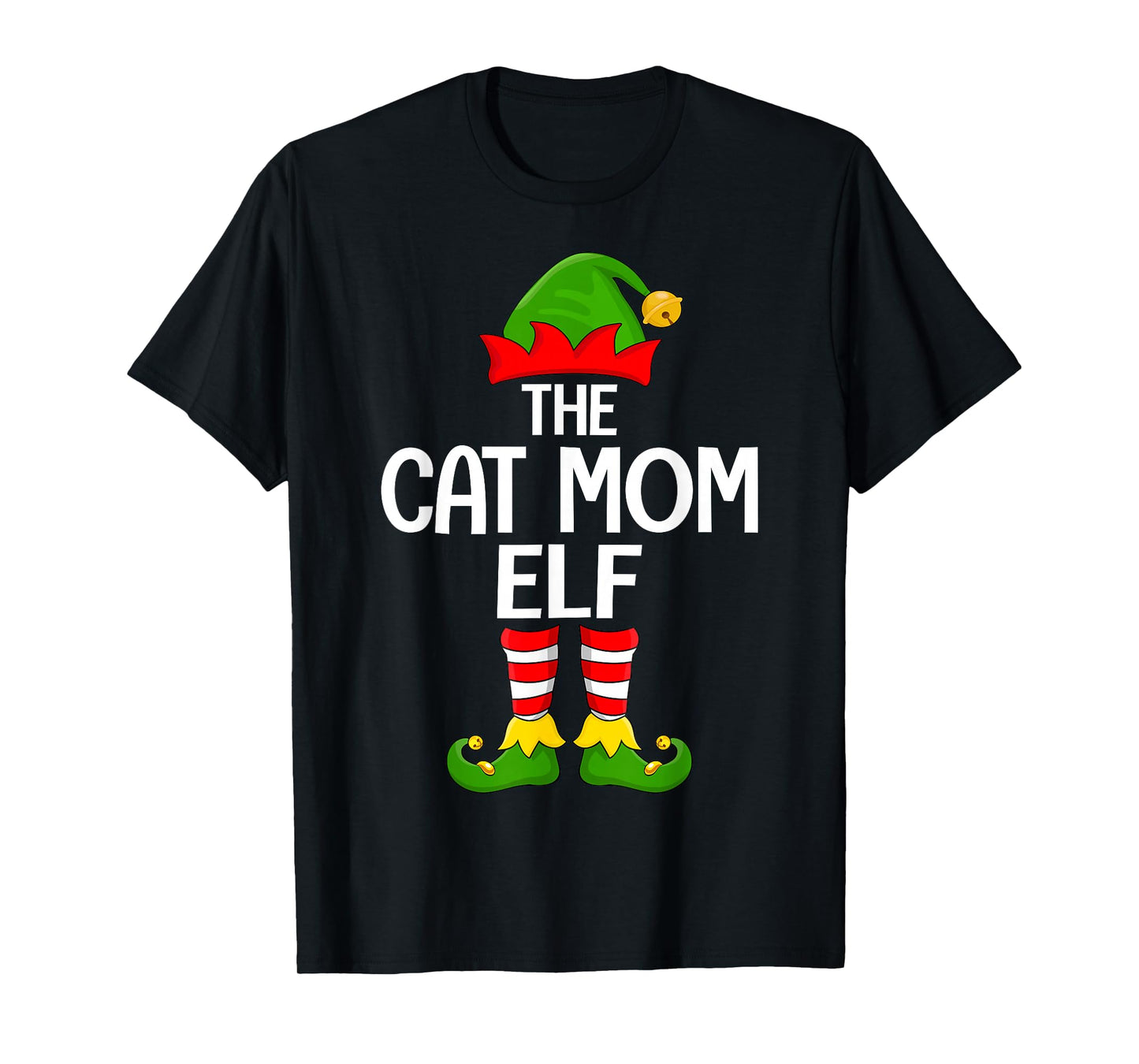 Cat Mom Elf Xmas Matching Family Elf Squad Christmas Women T-Shirt