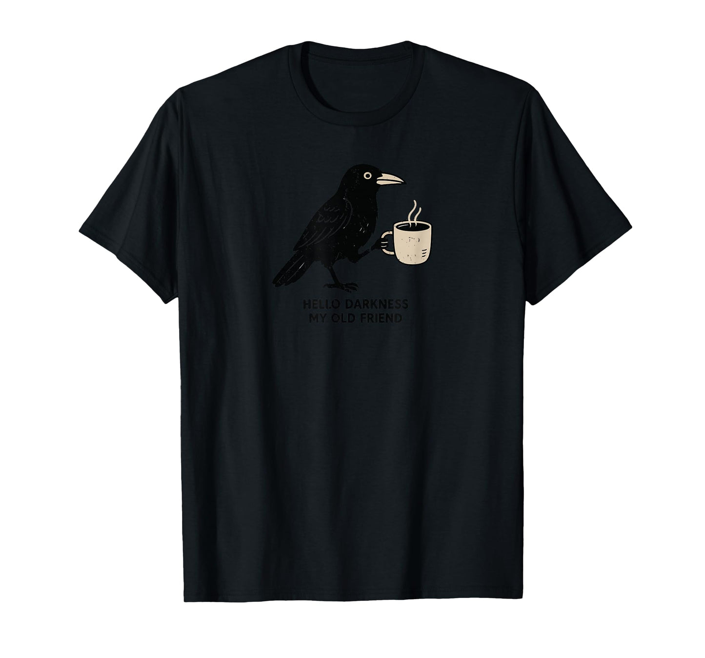 Raven Crow Coffee funny hello darkness T-Shirt
