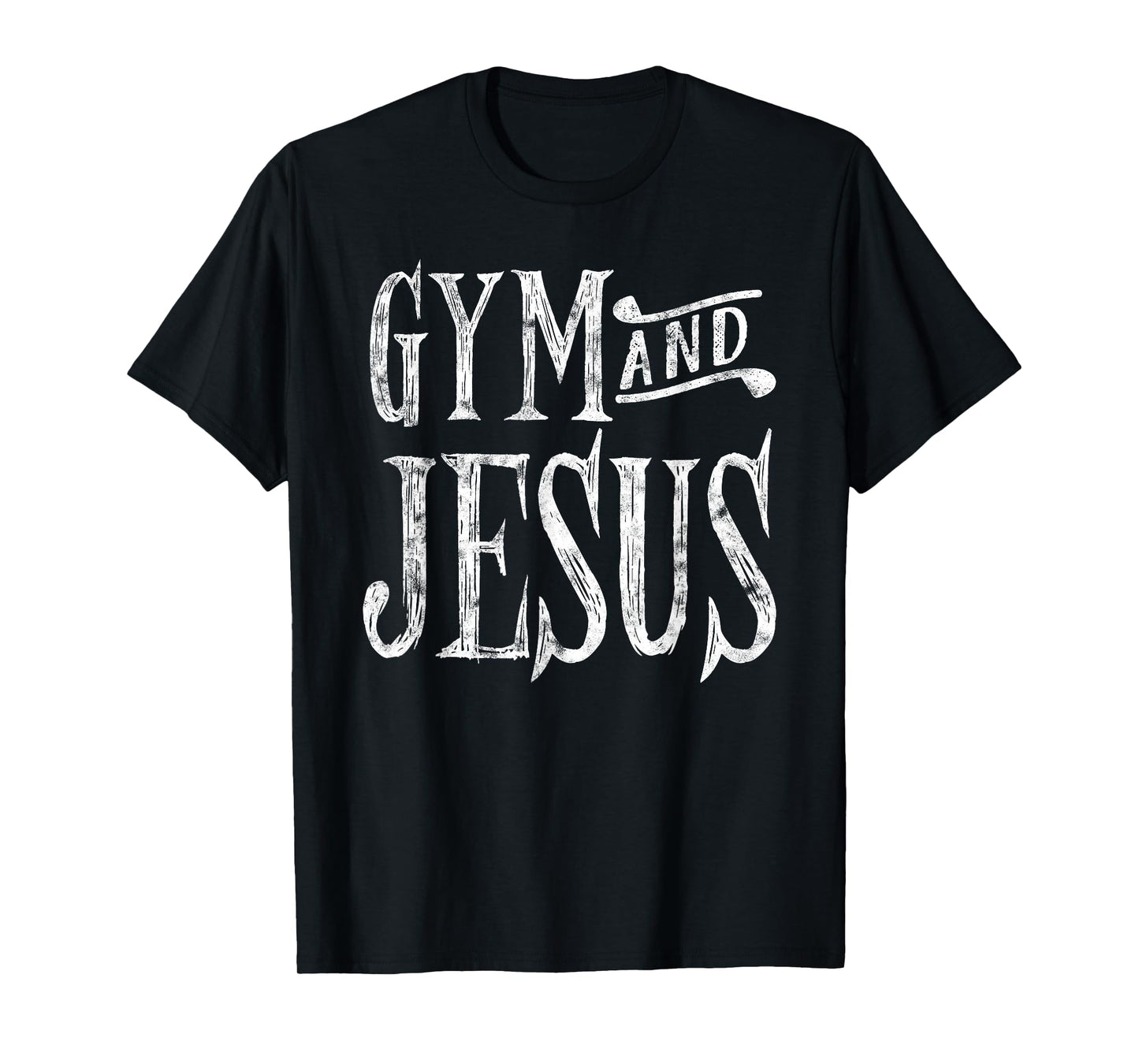 Distressed Gym and Jesus Christian Workout T-Shirt