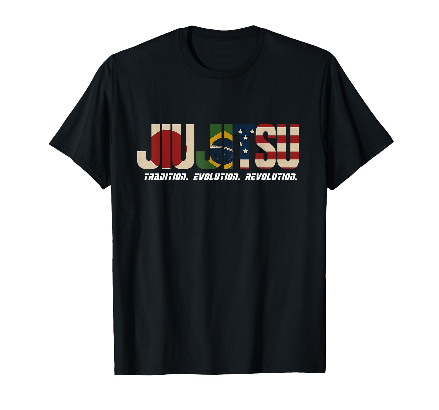 JIUJITSU Flag Design | Japan Brazil USA MMA Inspired Art T-Shirt