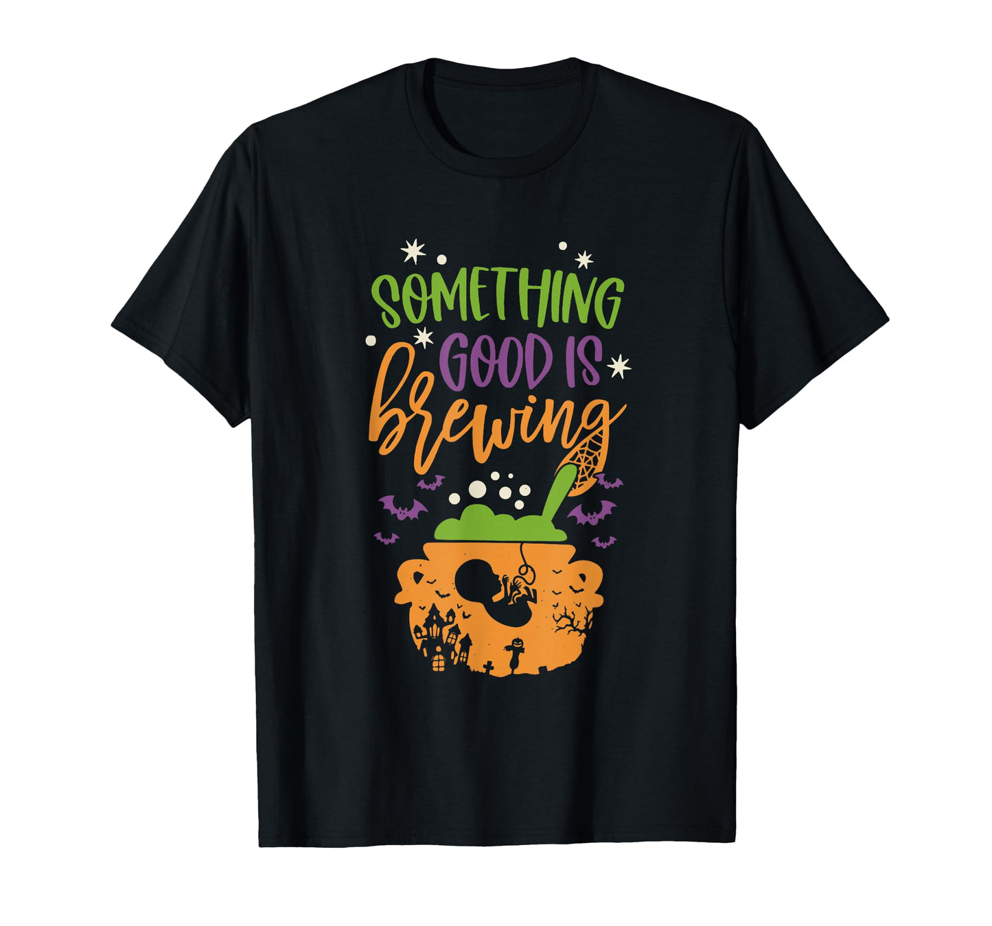 Something Good is Brewing Cauldron Witch Design T-Shirt
