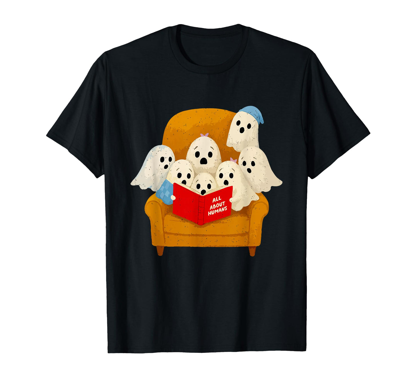 Ghost Reading Halloween Funny Book Lover Ghoul Spirit T-Shirt