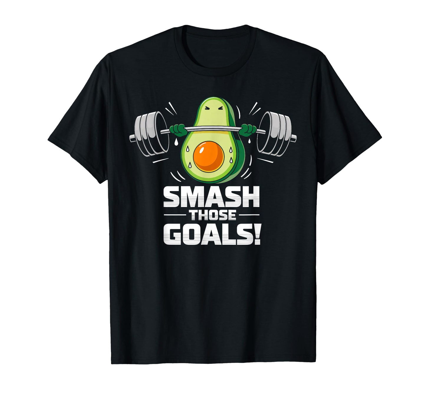 Smash Those Goals Cute Avocado Lifting Gym T-Shirt