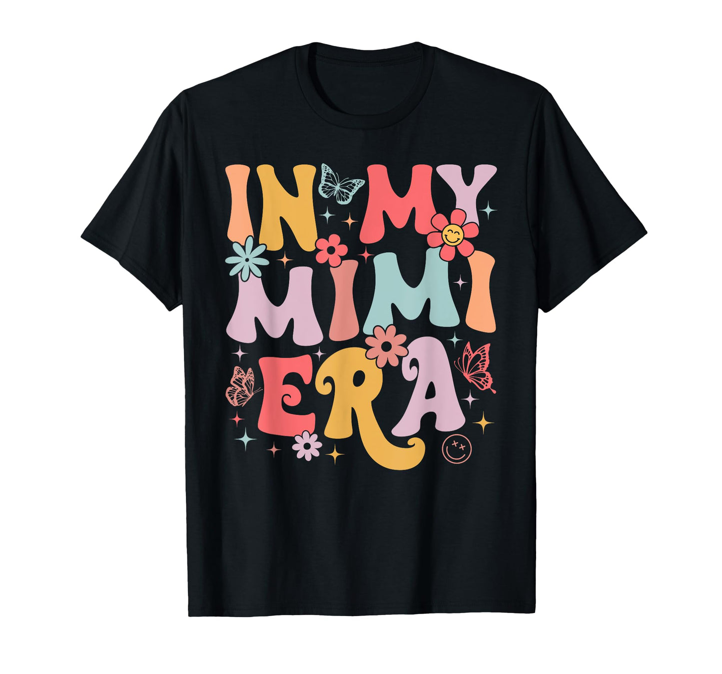 In My Mimi Era Groovy Retro Mothers Day Butterfly Women T-Shirt