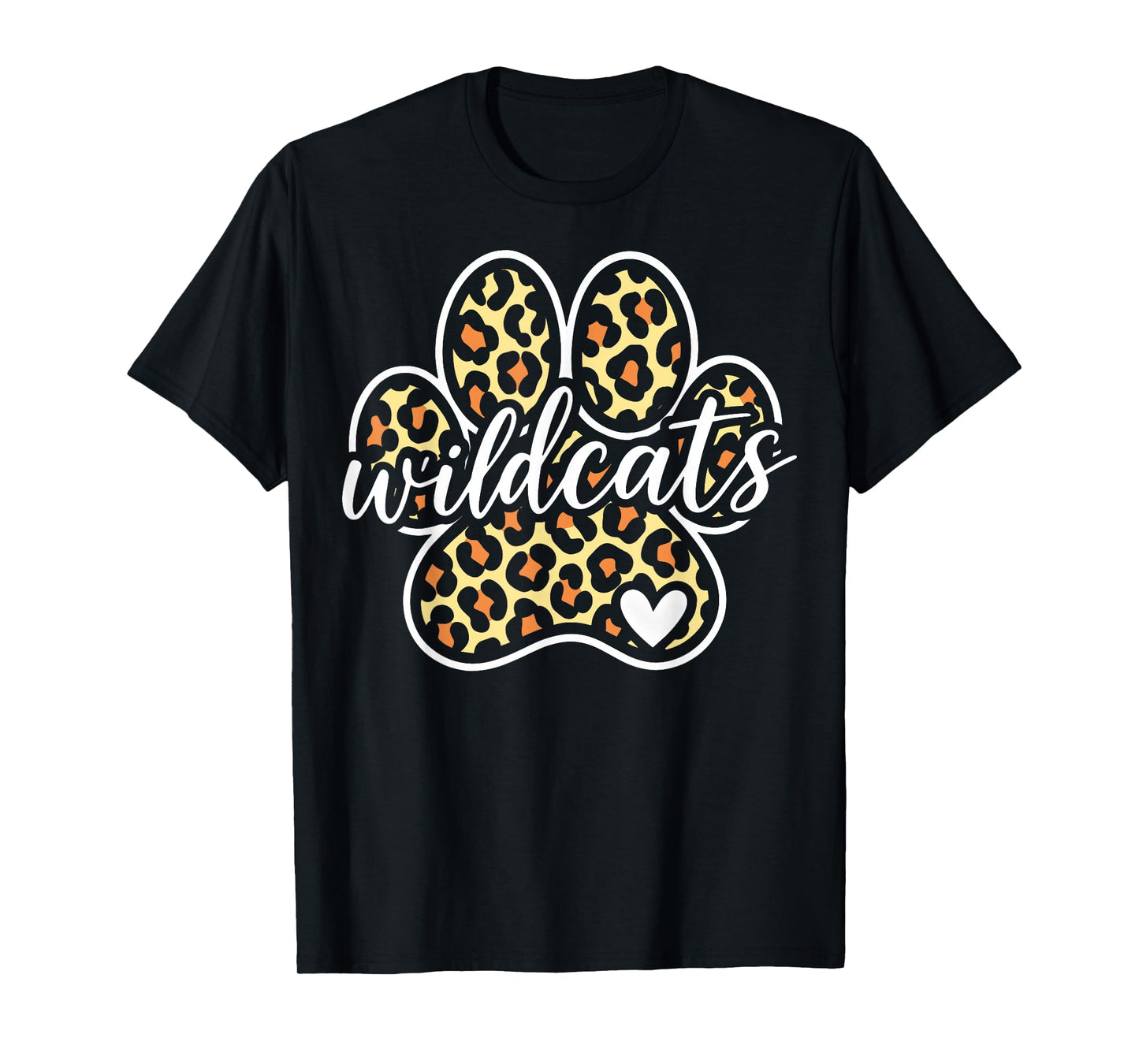 Wildcats Print Heart Vintage Gift for Men Women Kid Boy Girl T-Shirt