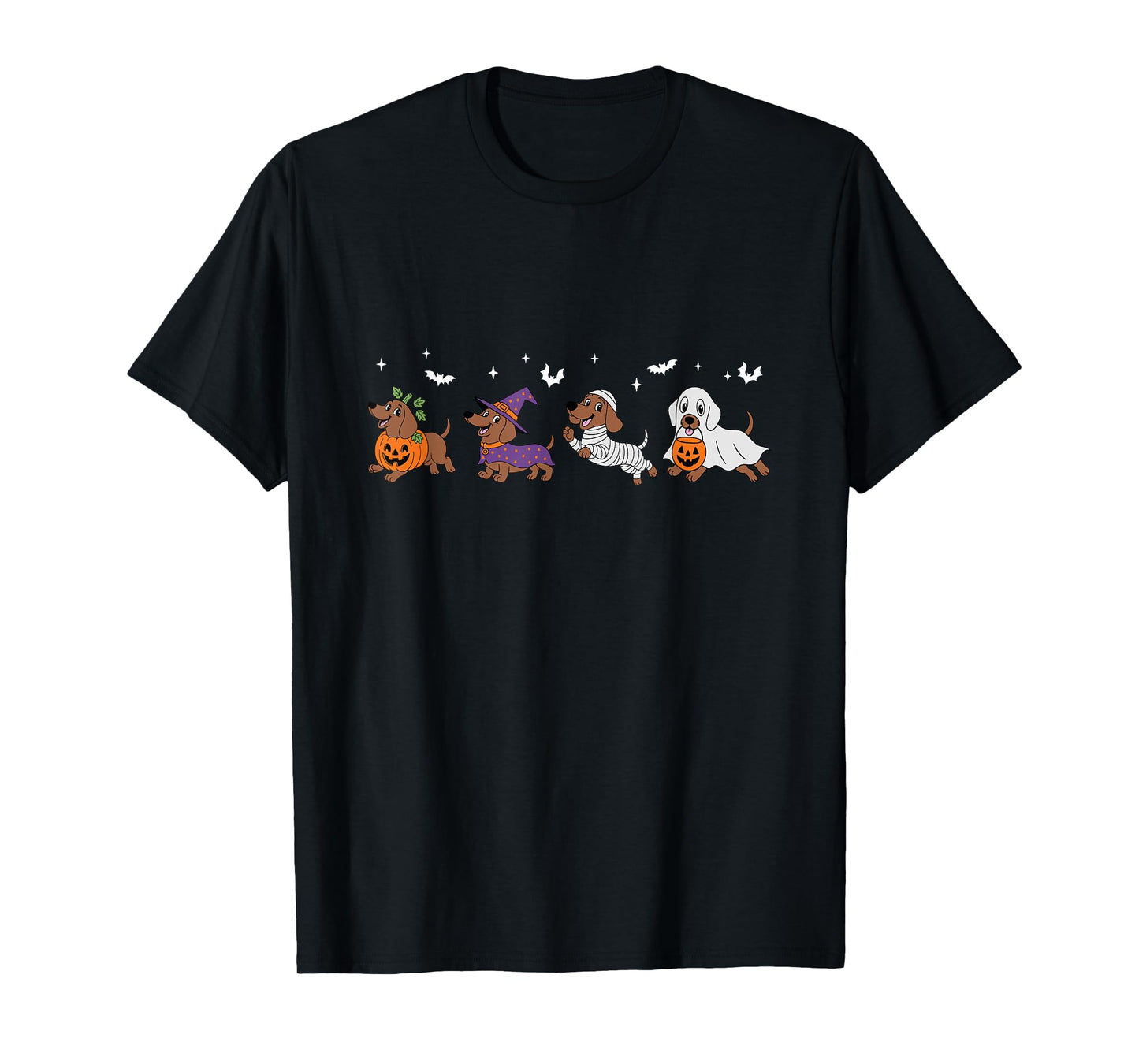 Witch Dachshund Halloween Ghost Wiener Dog Mom Dog Lover T-Shirt