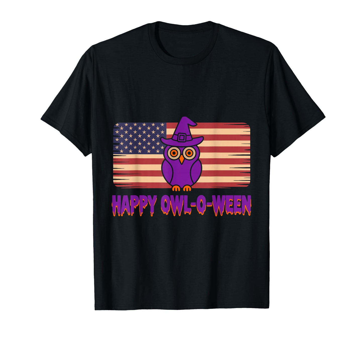 Happy Owl-O-Ween Cute Funny Owl Witch Hat Halloween T-Shirt