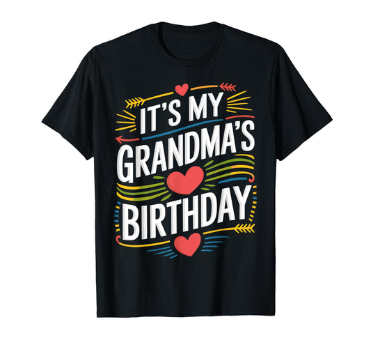 It's My grandma's Birthday Boho Nostalgia Design Women Kids T-Shirt