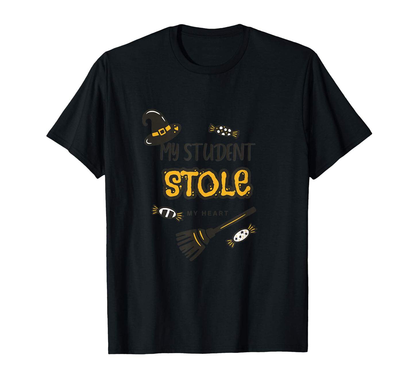 My Student Stole My Heart Cute Teacher Halloween Design T-Shirt