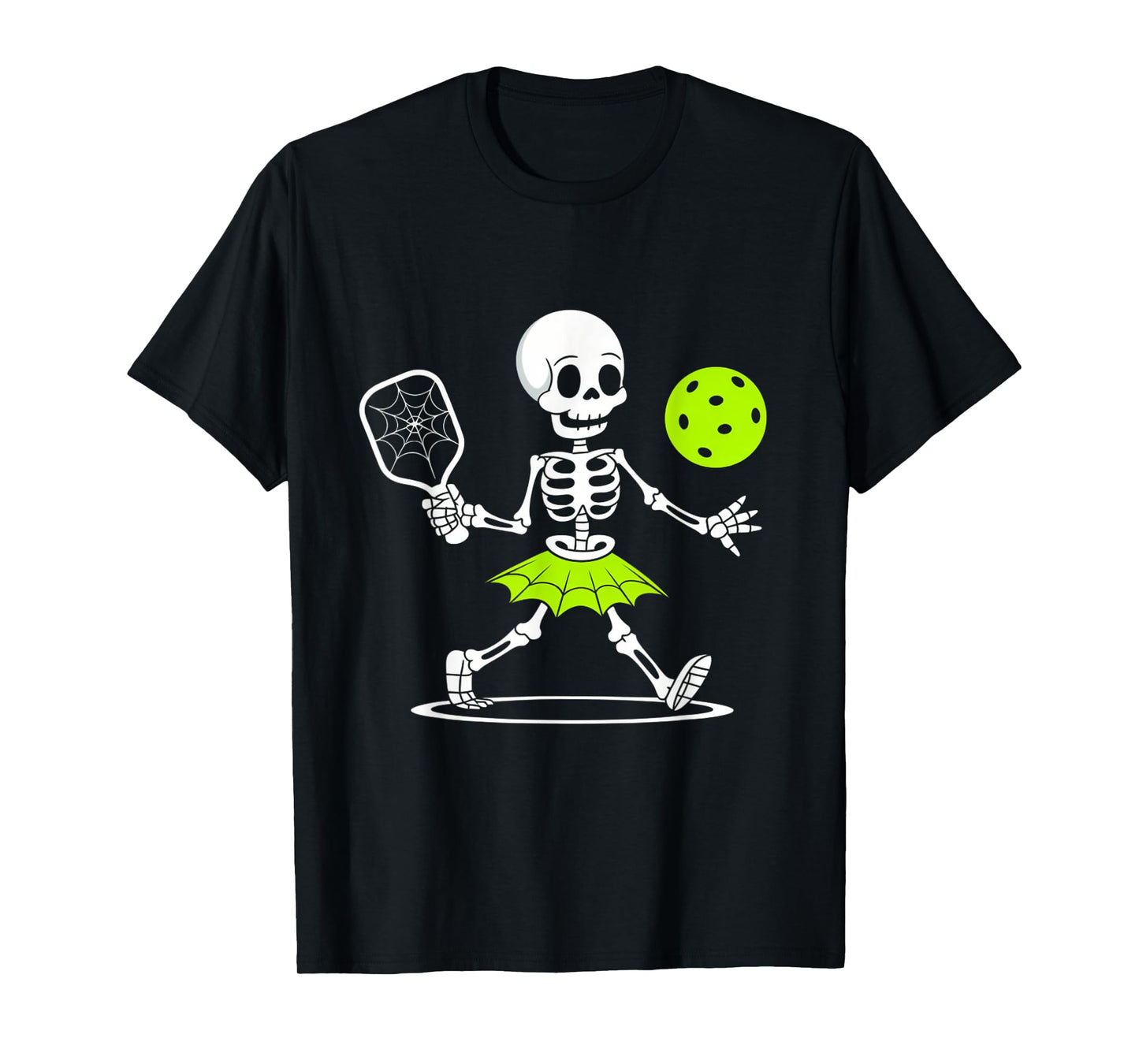Spooky Pickleball Halloween Skeleton Women T-Shirt