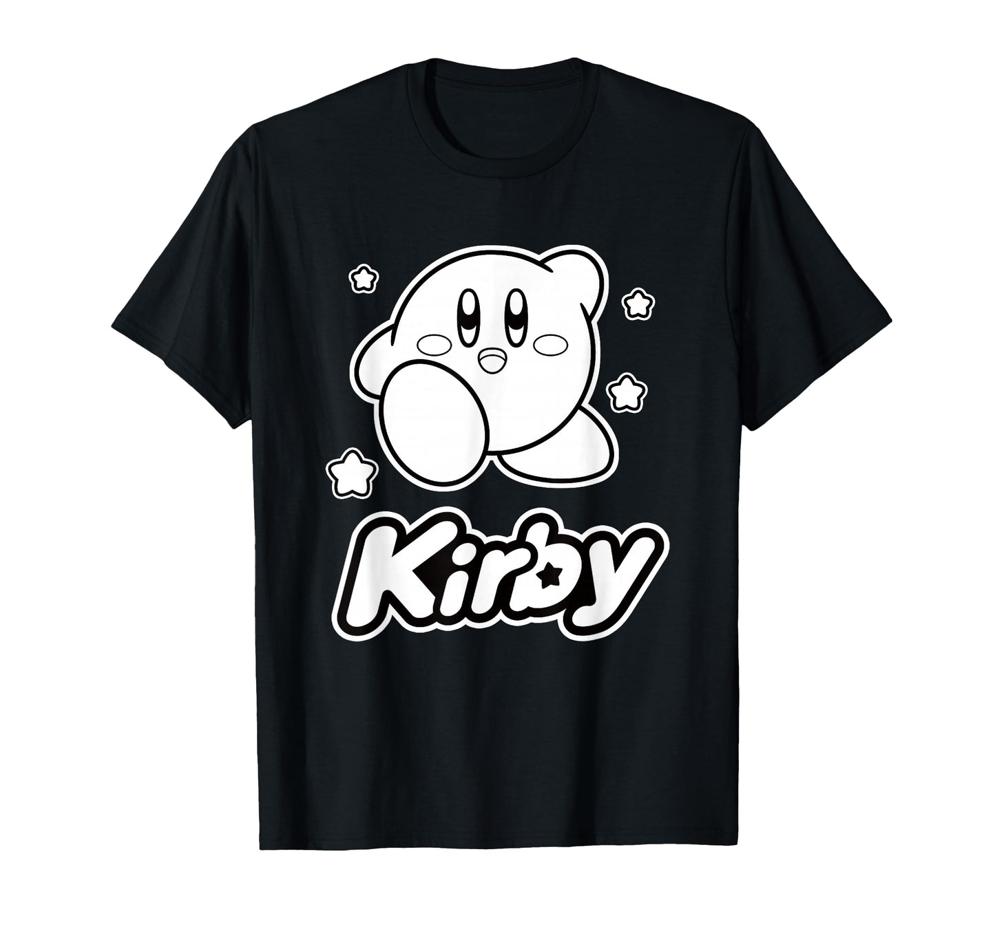 Kirby Stars Black & White Big Character Portrait T-Shirt