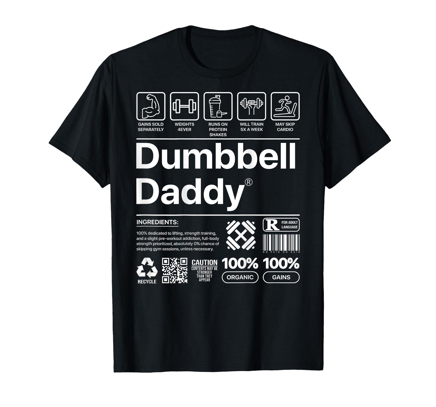 Dumbbell Daddy And Dad Gym Workout Father Funny T-Shirt