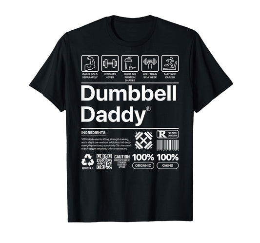 Dumbbell Daddy And Dad Gym Workout Father Funny T-Shirt