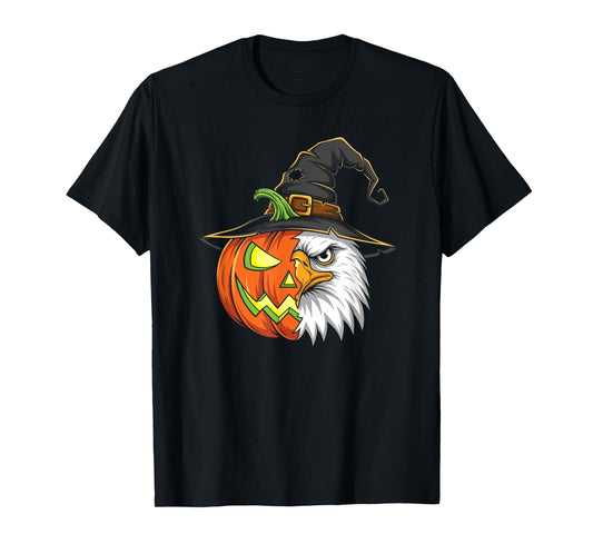 Eagle Pumpkin Jack O Lantern Halloween Kids Mens Womens T-Shirt