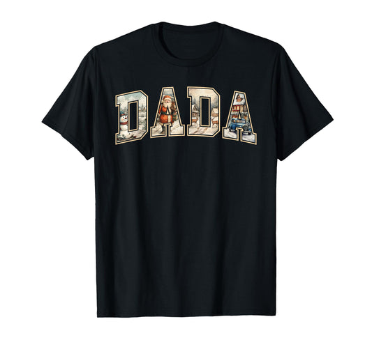 Dada Christmas Vintage Xmas Dad Family Matching Pajamas T-Shirt