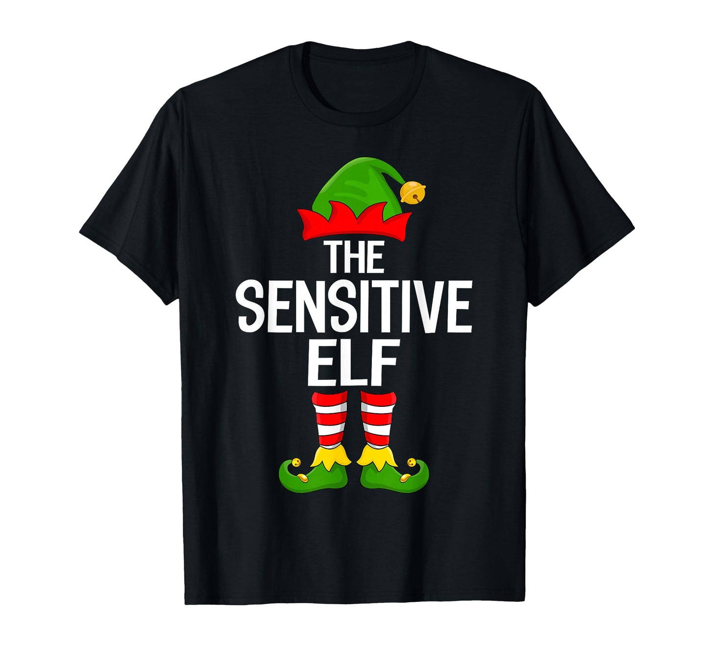 Sensitive Elf Xmas Matching Family Elf Squad Christmas T-Shirt