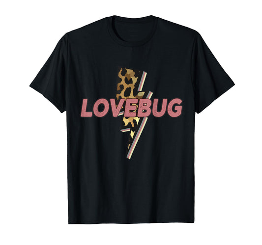 Lovebug Leopard Wife Gf Bolt Thunder Vintage Distressed T-Shirt